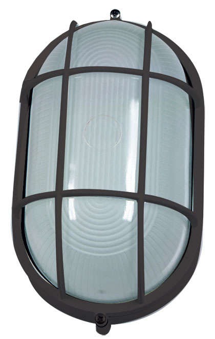 Black Die Cast Bulkhead + Guard E27 100W IP54
