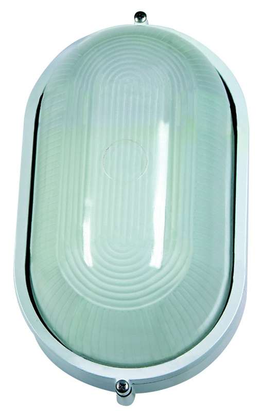 White Die Cast Bulkhead E27 100W IP54