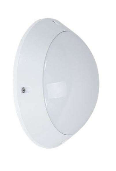 White Aluminium  Bulkhead 2xE27 14W IP54 Dia. 280mm