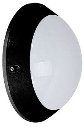 Black Aluminium  Bulkhead 2xE27 60W IP54 Dia. 280mm