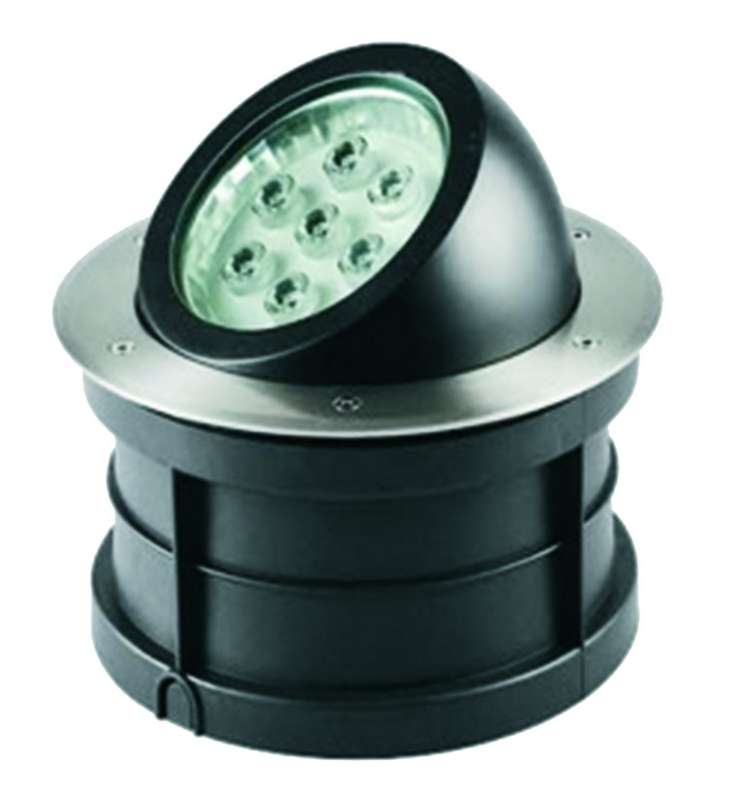 230VAC 18W Tilt Cool White Inground LED SS Light Round