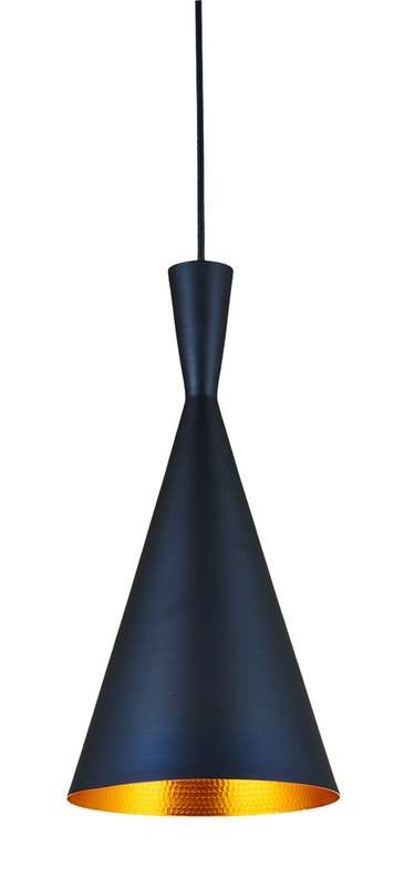 230VAC 60W 1xE27 Pendant Black And Gold 190Dia.