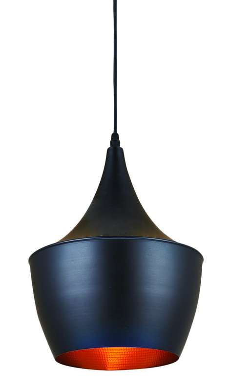 230VAC 60W 1xE27 Pendant Black And Gold 250Dia.