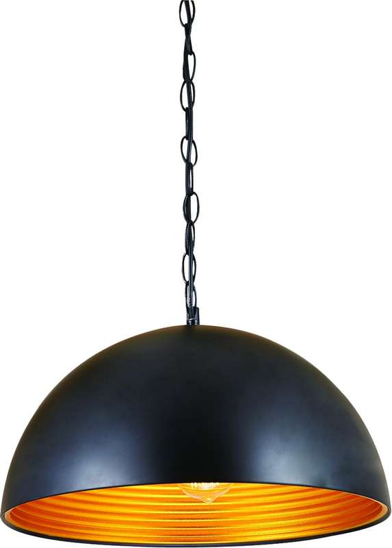 230VAC 60W 1xE27 Pendant Black And Gold 400Dia.
