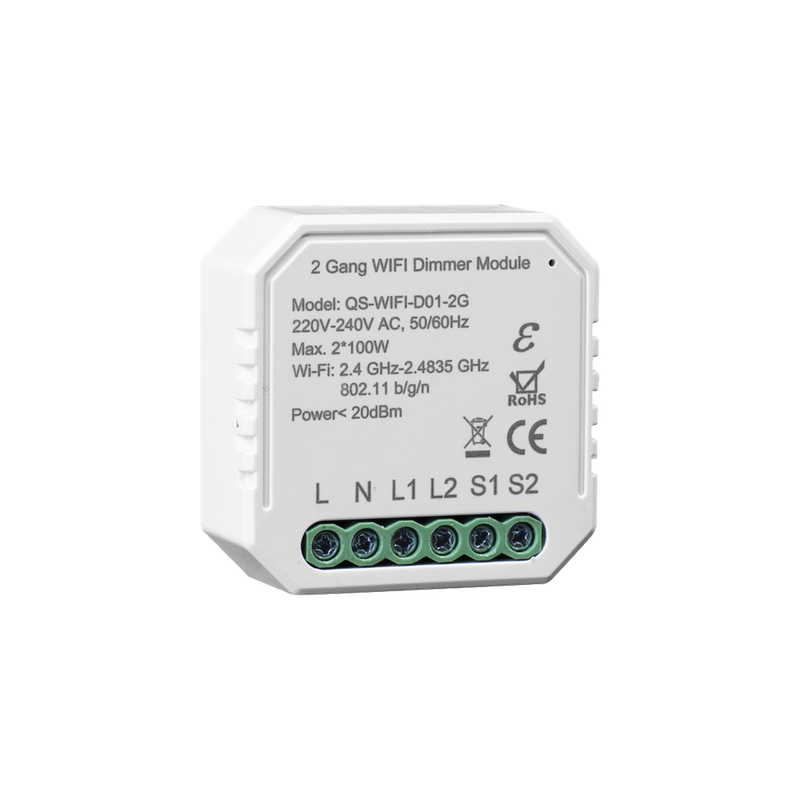 DIMMER 2X150W WIFI + RF 2 GANG SMART SWITCH MODULE