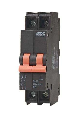 Circuit Breaker 13mm 6KA  2 Pole D-Curve  10A