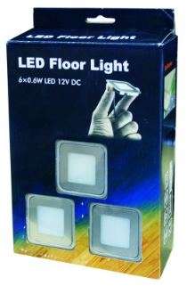 6Pcs Kit,  Floor/Stair/Deck Square LED Light Cool White IP67