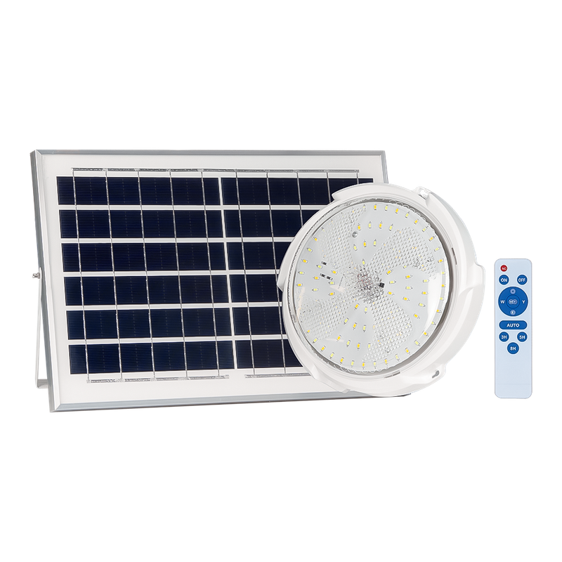 SOLAR 100W LED BULKHEAD CCT ADJ. C/W 8W PV PANEL AND REMOTE