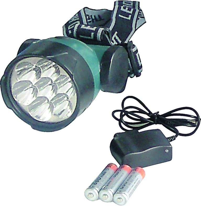 7Pc LED Head Lamp 12.000-14, 000Mcd Adaptor Included