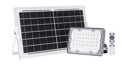 SOLAR 20W LED FLOODLIGHT 6W PV PAN 3.2V/5AH BAT & REMOTE