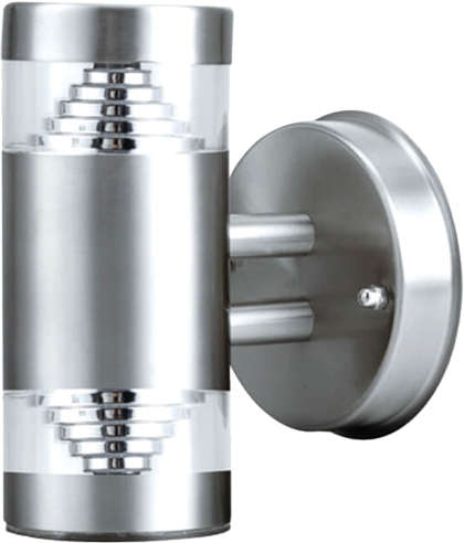 230VAC 2 x 6W LED Stainless Wall Light Fitting
