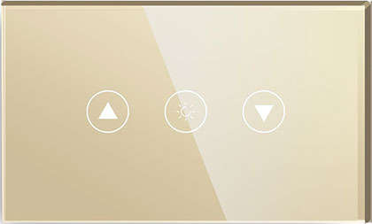 4 x 2 GOLD DIMMER SWITCH GLASS PLATE 1 GANG