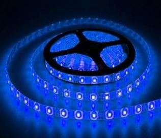 12VDC 60/M LED Blue Flex White Strip Light W/Proof IP68 /5M