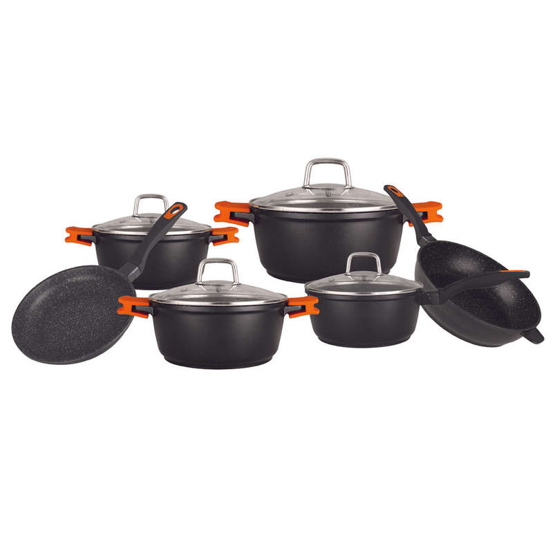 Blaumann 10-Piece Marble Coating Black Diamond Line Cookware set ( BL-1538 )