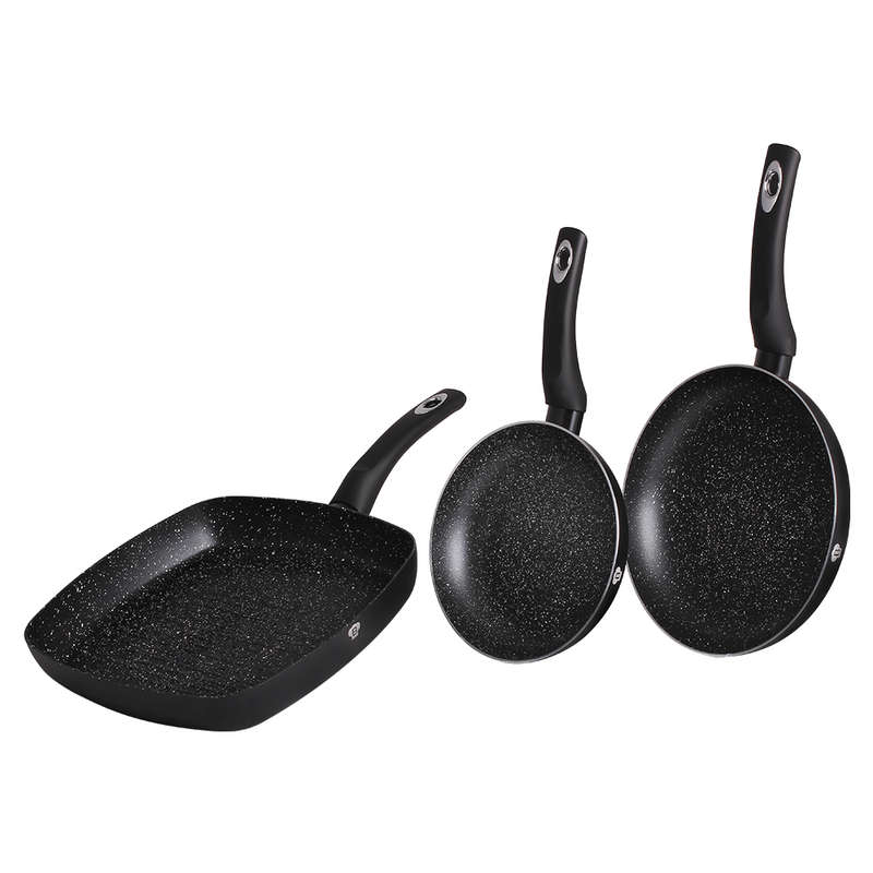 Blaumann ( From Hungary ) 3-Piece Marble Coating Fry Pan & Grill Pan Set ( BL-3038 )