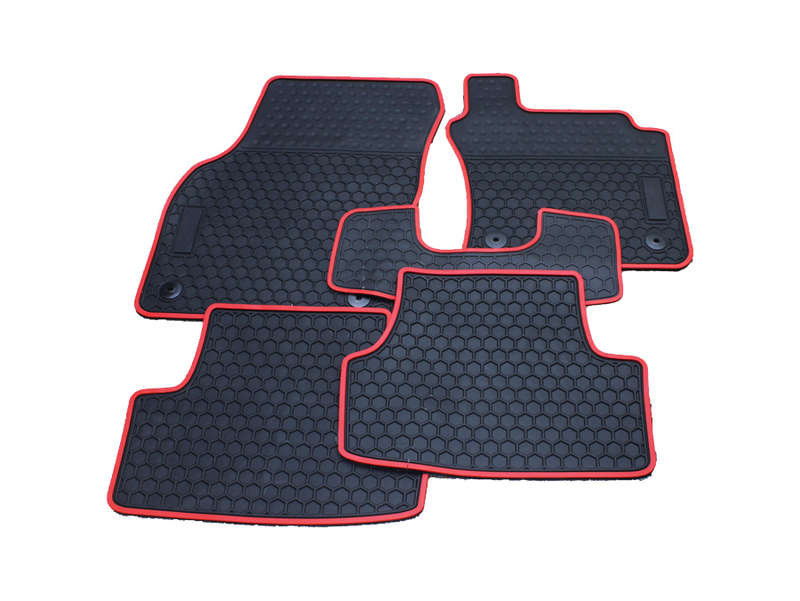 VW Golf Mk7 Gti Red Trim 5piece Rubber Car Mats