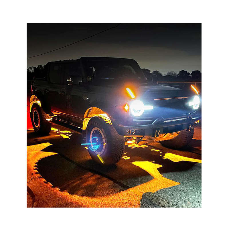 Universal Aluminium 9-LED Rocklights (Yellow) - 2 pack