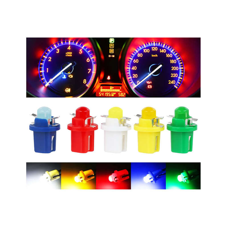 T5 SMD 5 LED Instrument Cluster Bulbs - Pair (Blue)