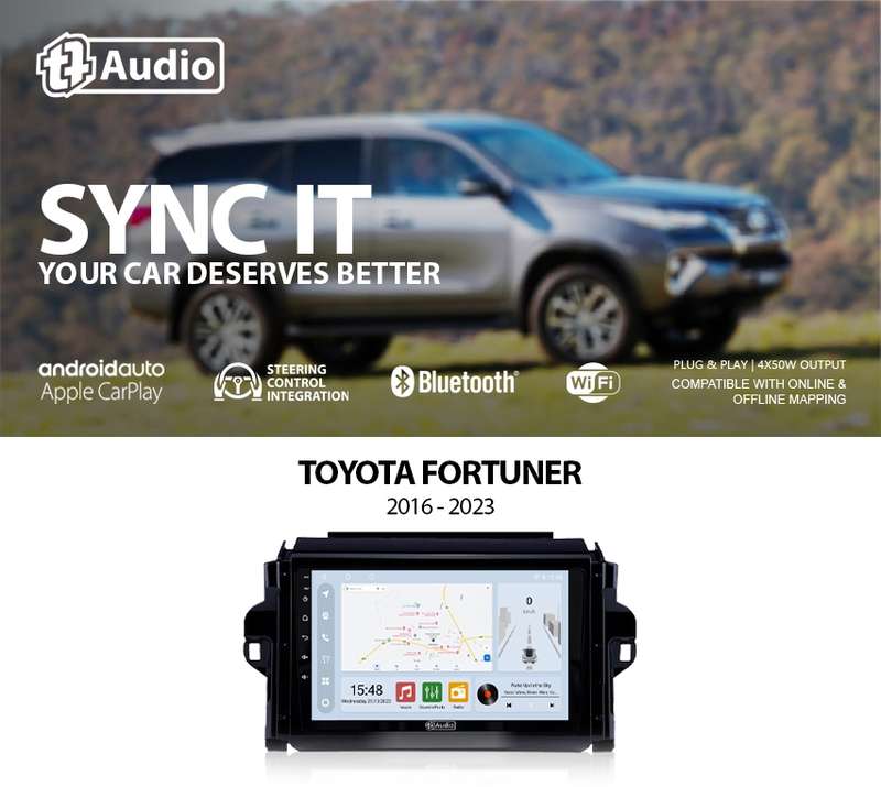 TT Audio 9" replacement radio for TOYOTA FORTUNER 2016-2023 (CLASS D)
