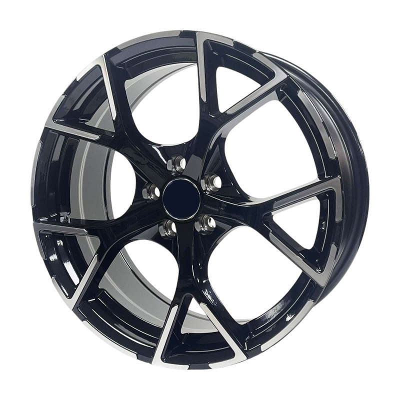 17" Zoom AH2028 5/100 Black Machine Face Alloy Wheels