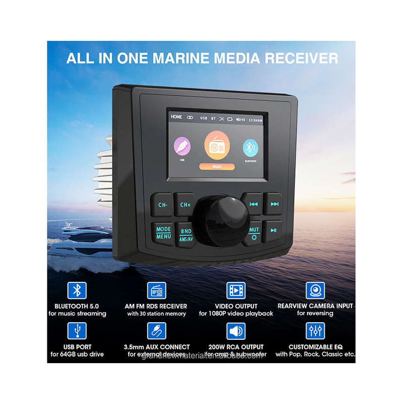 MarineTech 3inch Multi Media Receiver with Bluetooth, AM/FM