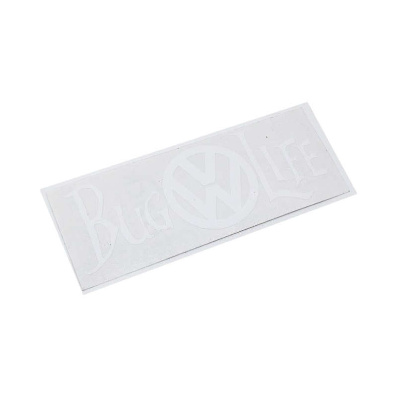 VW Bug Life White Vinyl Sticker - 12x5cm