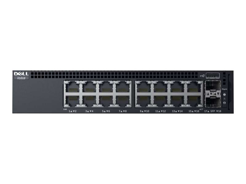 Dell Networking X1018 Smart Web Managed Switch: 16X 1Gbe, 2X 1Gbe Sfp Ports, Lifetime Limited Har...
