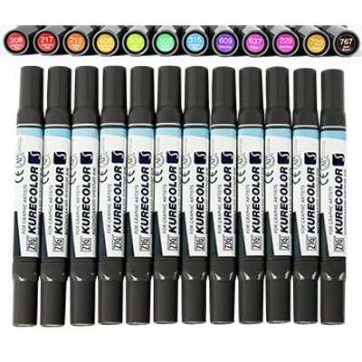 Zig Kurecolor Twin S Markers - Set of 12 Brilliant Colours picture