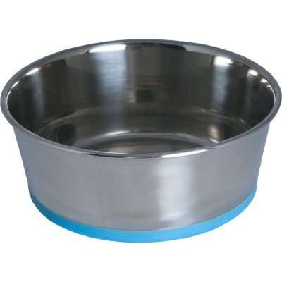 Rogz Stainless Steel Slurp Dog Bowl - Extra Extra Large 3700ml (Blue Base)