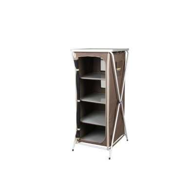 Oztrail Deluxe Folding 4 Shelf Cupboard (Brown)