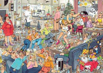 Jumbo Jan van Haasteren Happy Holidays 2-in-1 Jigsaw Puzzle (1000 Pieces)