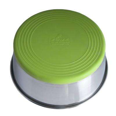 Rogz Stainless Steel Slurp Dog Bowl - Small 550ml (Lime Base)