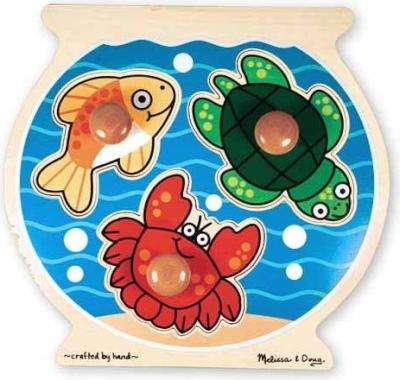 Melissa & Doug Jumbo Knob Puzzles - Fish Bowl (3 Pieces)