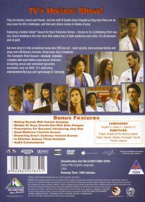 Grey's Anatomy - Season 3 (DVD, Boxed set)