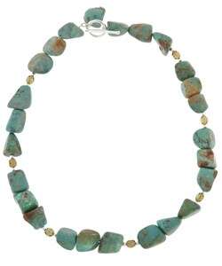 Glitzy Rocks Sterling Silver Turquoise Bead Necklace