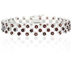 Glitzy Rocks Sterling Silver Garnet Tennis Bracelet