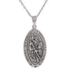 Tressa Sterling Silver St. Christopher 'Protect Us' Necklace