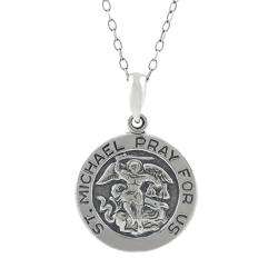 Tressa Sterling Silver St. Michael 'Pray For Us' Necklace