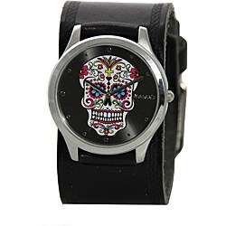 Nemesis Women's Sugar Skull Leather Band Watch