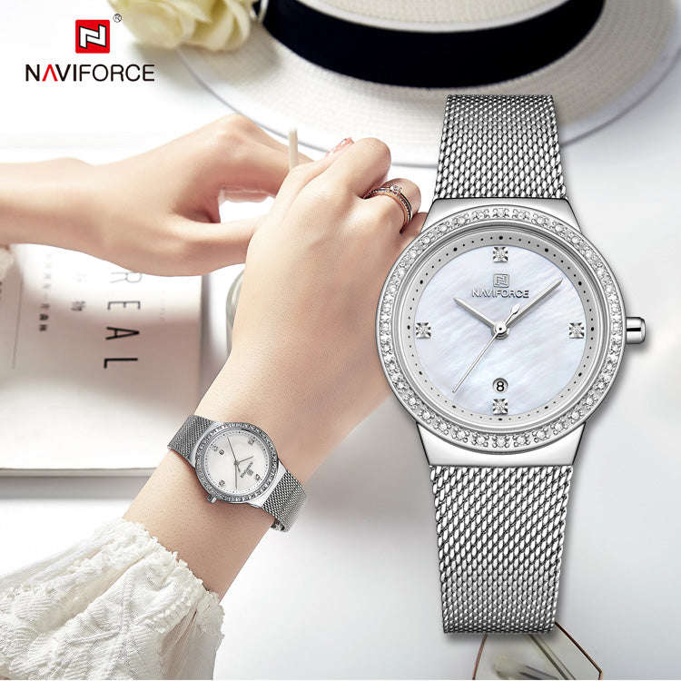 Naviforce 5005 Anchora Women Watch - Silver â Naviforce Wristwatch