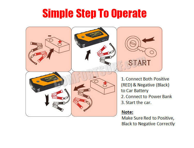 Original Multifunction Car Jumper Starter Power Bank 69800mAh with 5V 9V 12V 16V 19V Outpu