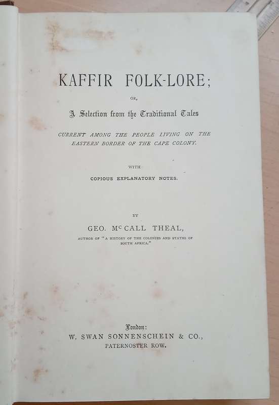 Káffir Folk Lore  1882 First Edition by George McCall Theal