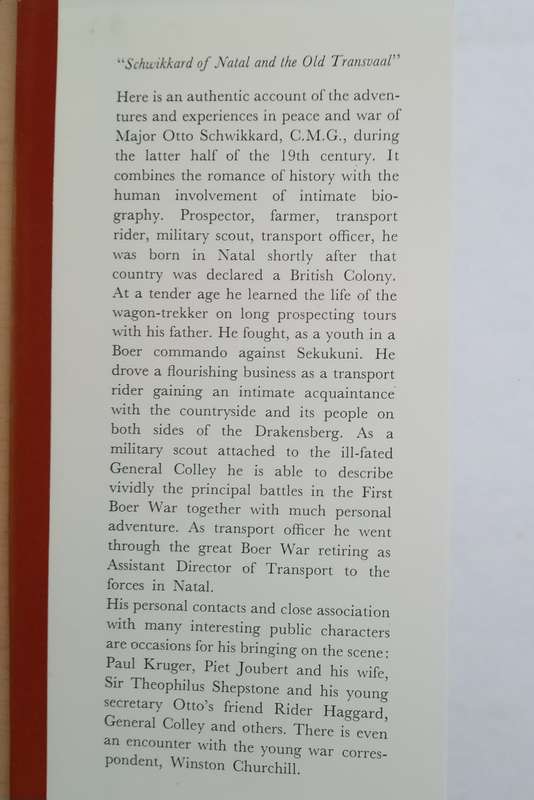 Schwikkard of Natal and the old Transvaal  Cecil Cowley First edition 1978