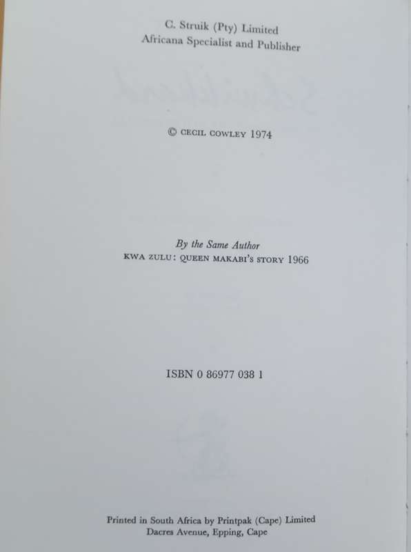 Schwikkard of Natal and the old Transvaal  Cecil Cowley First edition 1978