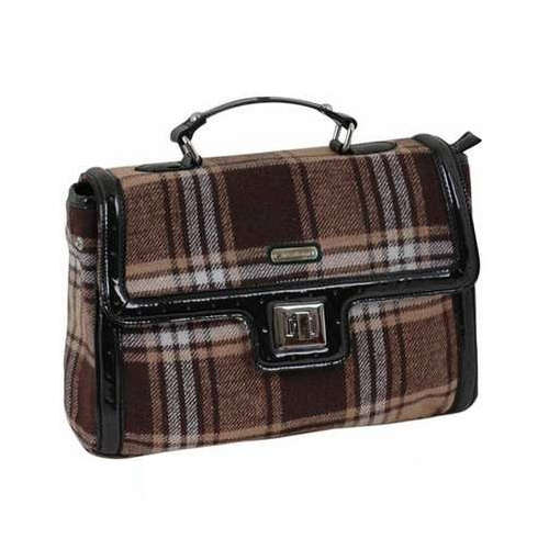AB Collezioni Womens Ladies Kerr Fabric Handbag Hand Bag - Brown Stripes