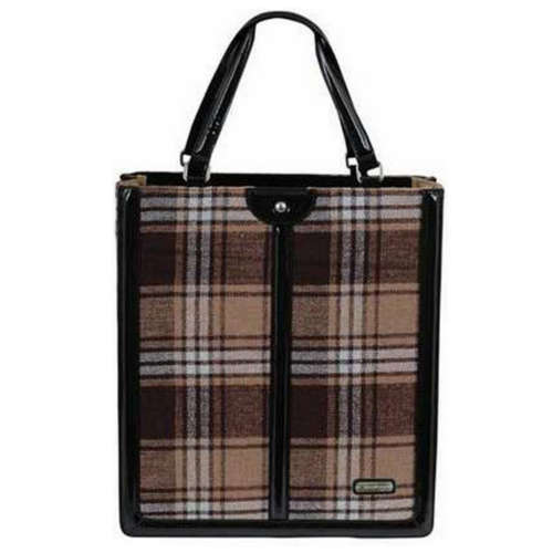 AB Collezioni Womens Ladies Kerr Fabric & PU Leather Designer Hand Bag - Brown