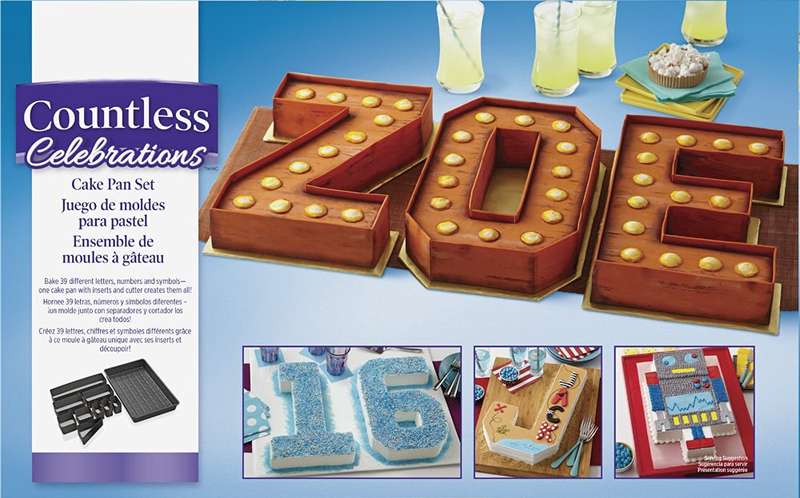 Wilton Countless Celebrations Number Letters Cake Pan Tray Tin Non-Stick Set