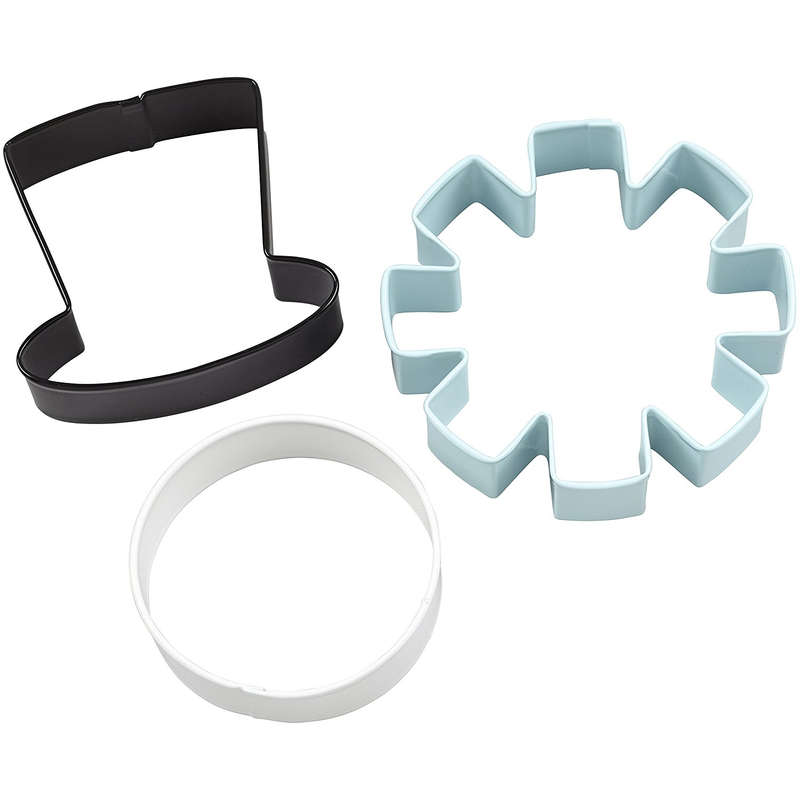 Wilton 3pc Snowman Hat Circle Snowflake Christmas Fun Shape Cookie Cutter Set
