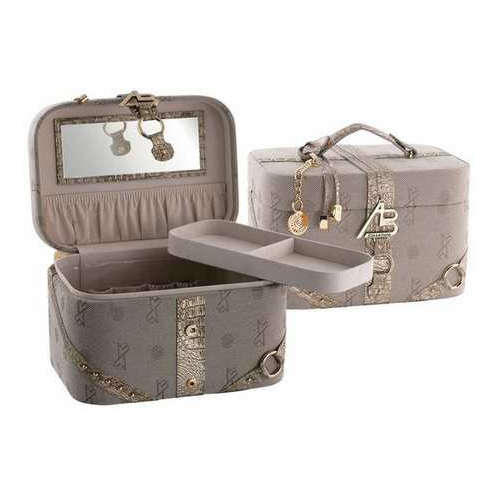 AB Collezioni Girls Ladies Delices Jewellery Travel Box Case With Mirror Handle