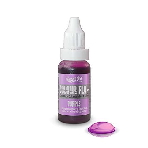 PURPLE Rainbow Dust Colour Flo Concentrated Liquid Food Air Brush Colouring 16ml